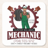 Auto Mechanische Garage Business Marketing Rechteckiger Pappuntersetzer (Vorderseite)