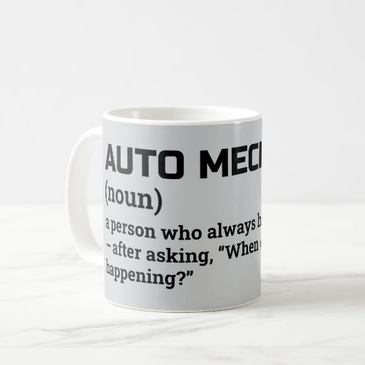 Auto Mechanische Geschenke - Funny Definition Tass Kaffeetasse (Vorderseite Links)