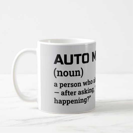 Auto Mechanische Geschenke - Funny Definition Tass Kaffeetasse (Links)