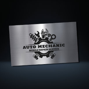 Auto Mechanische Kfz-Reparaturarbeiten Metall Visitenkarte