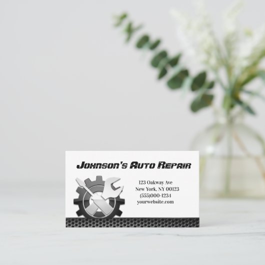Auto Mechanische Reparaturdienstkarte Visitenkarte (Stehend Vorderseite)