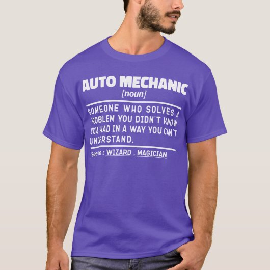 Auto Mechanischer Noun Definition Vater T-Shirt (Vorderseite)