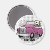 Auto mit Affenantrieb Magnet (Vorderseite/Rückseite)