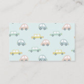 Auto mit Balloons Blue Boy Diaper Raffle Ticket Begleitkarte (Rückseite)