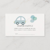 Auto mit Balloons Blue Boy Diaper Raffle Ticket Begleitkarte (Vorderseite)