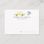 Auto mit Balloons Gelbe Babydusche Beratung Begleitkarte (Vorderseite)