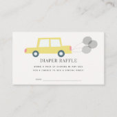 Auto mit Balloons Gelbe Windelwölfe Ticket Begleitkarte (Vorderseite)