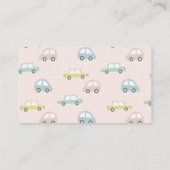 Auto mit Balloons Pink Girl Diaper Raffel Ticket Begleitkarte (Rückseite)