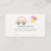 Auto mit Balloons Pink Girl Diaper Raffel Ticket Begleitkarte (Vorderseite)
