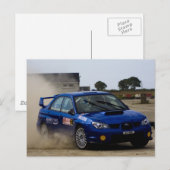 Auto mit blauer Kundgebung Postkarte (Vorne/Hinten)