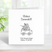 Auto mit Box-Adresse Gummistempel