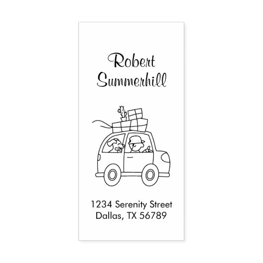 Auto mit Box-Adresse Gummistempel (Prägung)
