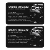 Auto mit der zweisprachigen Visitenkarte