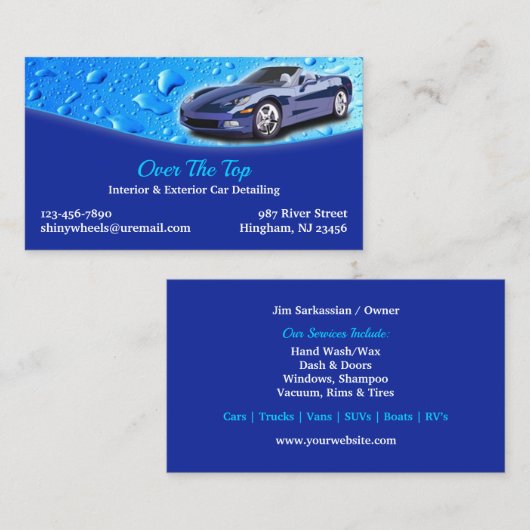 Auto mit Geschäftskarte Visitenkarte (Vorne/Hinten)