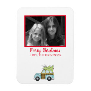 Auto mit Weihnachtsbaum Magnet