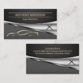 Auto Modernes Gold-Logo | Dienstleistungen von Per Visitenkarte (Vorne/Hinten)