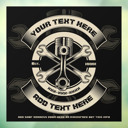 Auto-Moto-Reparaturgeschäft individuell anpassen Fensteraufkleber (Blatt 3)