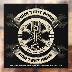 Auto-Moto-Reparaturgeschäft individuell anpassen Fensteraufkleber