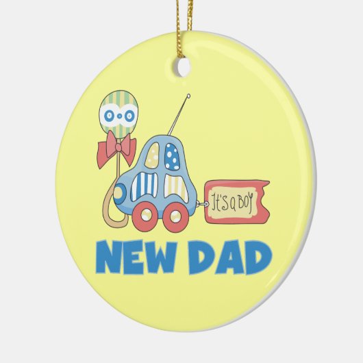 Auto Neu Papa Es ist ein Junge Geschenke Keramikornament (Links)