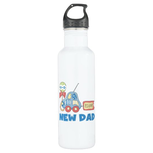 Auto Neu Papa Es ist ein Junge Trinkflasche (Vorderseite)