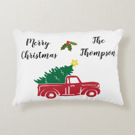 Auto nur Bauernhof roten LKW mit Familiennamen Dekokissen