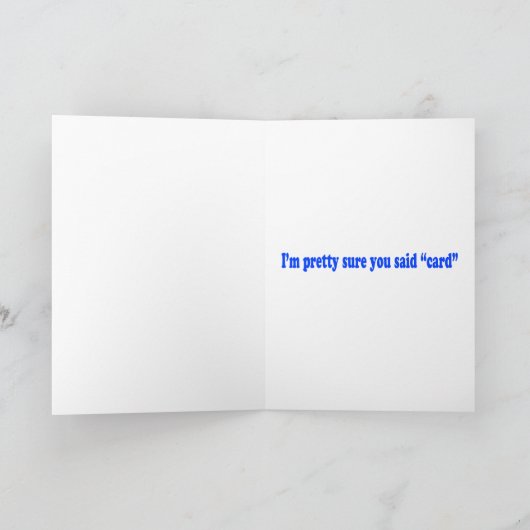 "Auto" oder "Karte?" Geburtskarte. Funny Karte (Innenseite)