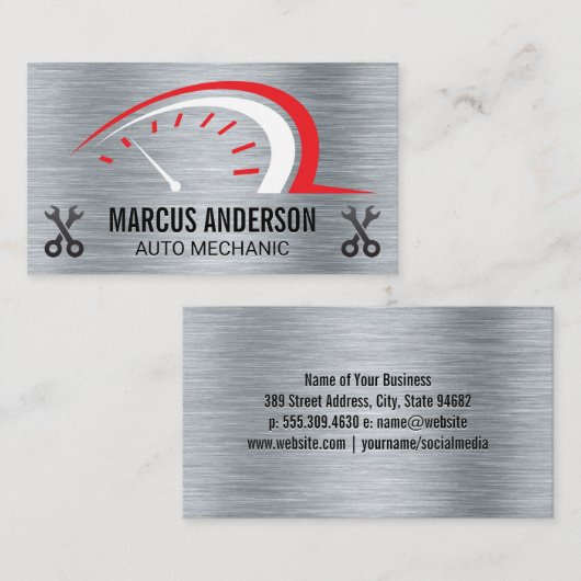 Auto Odometer Gage | Wrenches Visitenkarte (Vorne/Hinten)