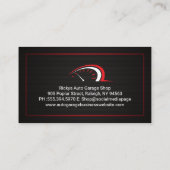 Auto Odometer Logo | Schwarzer metallischer Hinter Visitenkarte (Rückseite)