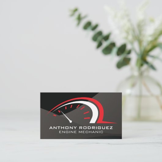 Auto | Odometer | Sleek Gloss Visitenkarte (Stehend Vorderseite)