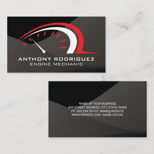 Auto | Odometer | Sleek Gloss Visitenkarte (Vorne/Hinten)