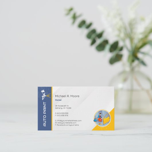 Auto Paint Workshop | Berufliche Visitenkarte (Stehend Vorderseite)