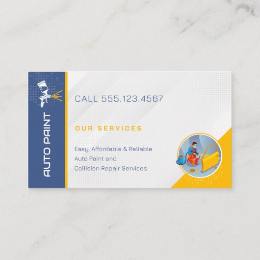 Auto Paint Workshop | Berufliche Visitenkarte (Rückseite)