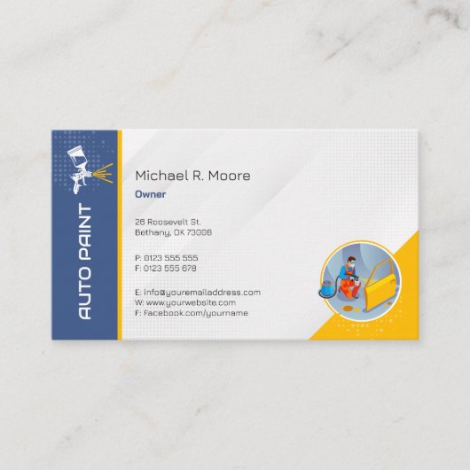 Auto Paint Workshop | Berufliche Visitenkarte (Vorderseite)