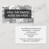 Auto Parts Salvage Yard Automotive Design Visitenkarte (Vorne/Hinten)