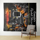 Auto-Partyfeuer Hochzeitshintergrund Wandteppich (Beispiel (Horizontal))