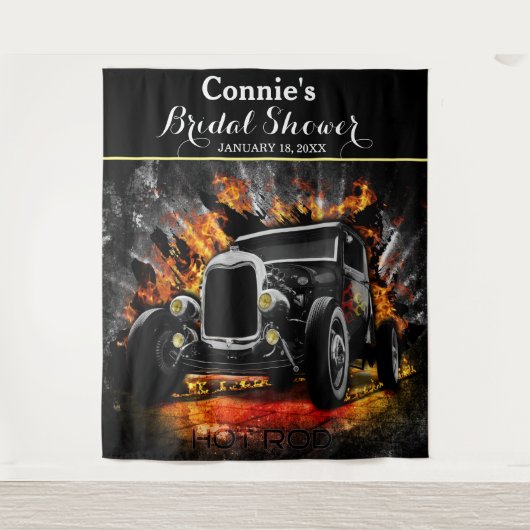 Auto-Partyfeuer Hochzeitshintergrund Wandteppich (Vorderseite)