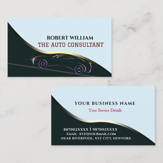 Auto Persönliche Autoberatung mit Autologo Visitenkarte (Vorne/Hinten)