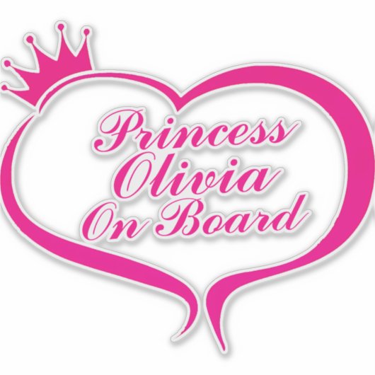 Auto "Princess on board" Aufkleber (Vorderseite)