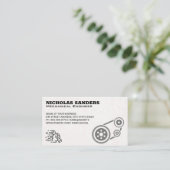 Auto | Pulleys und Schraubenschlüssel in der Hand Visitenkarte (Stehend Vorderseite)