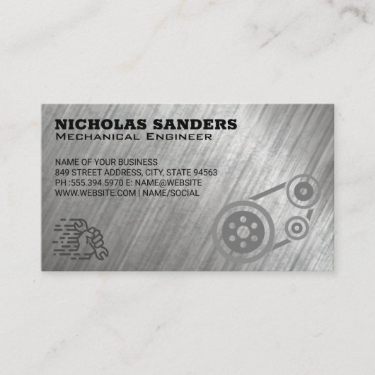 Auto | Pulleys und Schraubenschlüssel | Kfz-Repara Visitenkarte (Vorderseite)