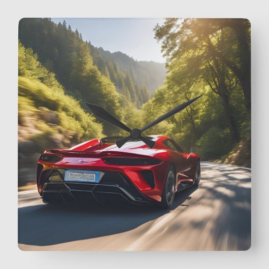 AUTO QUADRATISCHE WANDUHR (Vorderseite)