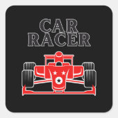 Auto-Racer Quadratischer Aufkleber (Vorderseite)
