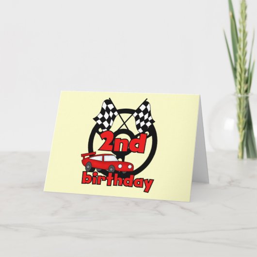 Auto Racing 2. Geburtstag Tshirts und Geschenke Karte (Vorderseite)