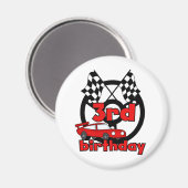 Auto Racing 3. Geburtstag Tshirts und Geschenke Magnet (Vorderseite/Rückseite)
