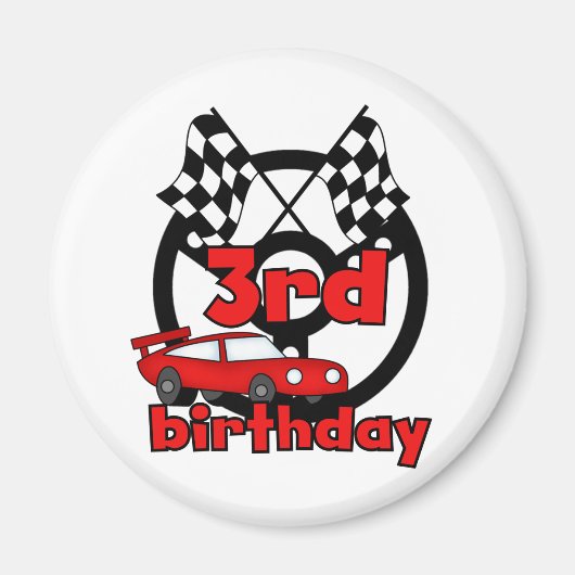 Auto Racing 3. Geburtstag Tshirts und Geschenke Magnet (Vorne)