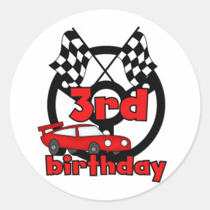 Auto Racing 3. Geburtstag Tshirts und Geschenke Runder Aufkleber