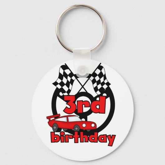 Auto Racing 3. Geburtstag Tshirts und Geschenke Schlüsselanhänger (Vorderseite)