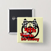 Auto Racing 4. Geburtstag Tshirts und Geschenke Button (Vorne & Hinten)