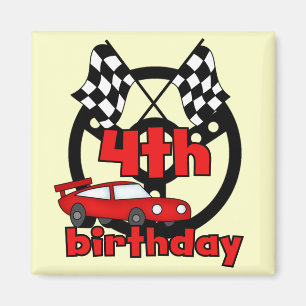 Auto Racing 4. Geburtstag Tshirts und Geschenke Magnet