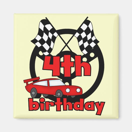 Auto Racing 4. Geburtstag Tshirts und Geschenke Magnet (Vorne)